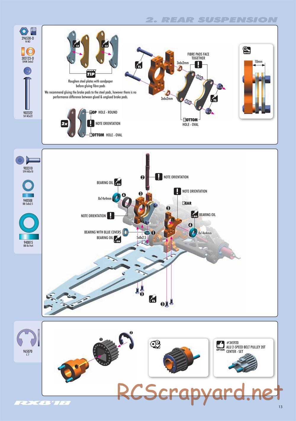Xray - RX8E 2019 (RX8E'19) - Manual - Page 13