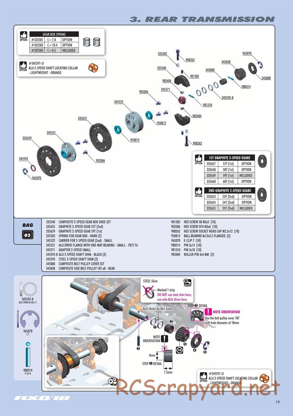 Xray - RX8E 2019 (RX8E'19) - Manual - Page 19