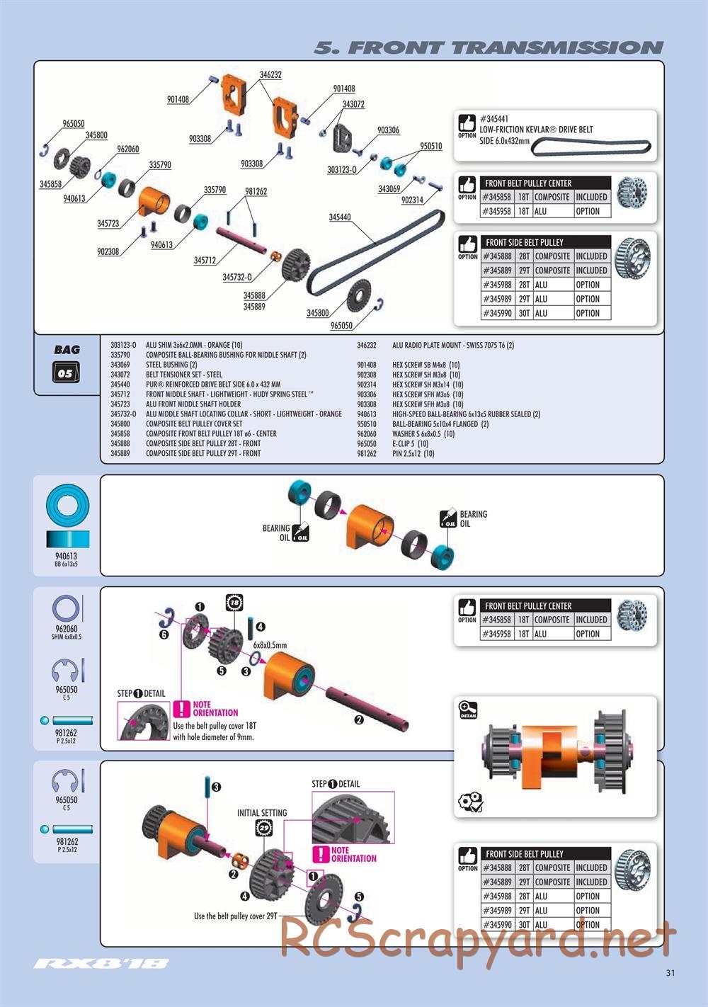 Xray - RX8E 2019 (RX8E'19) - Manual - Page 31