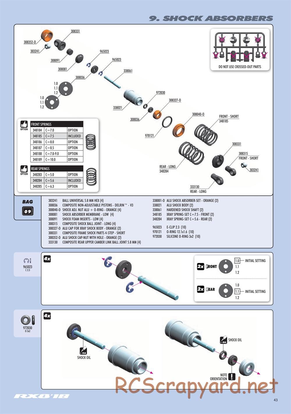 Xray - RX8E 2019 (RX8E'19) - Manual - Page 43