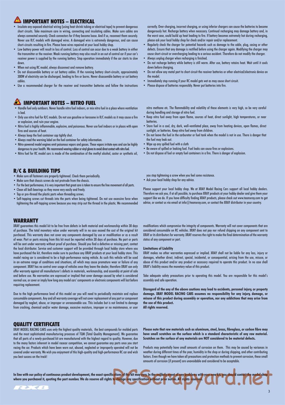 Xray - RX8E.2 2020 (RX8E'20) - Manual - Page 3