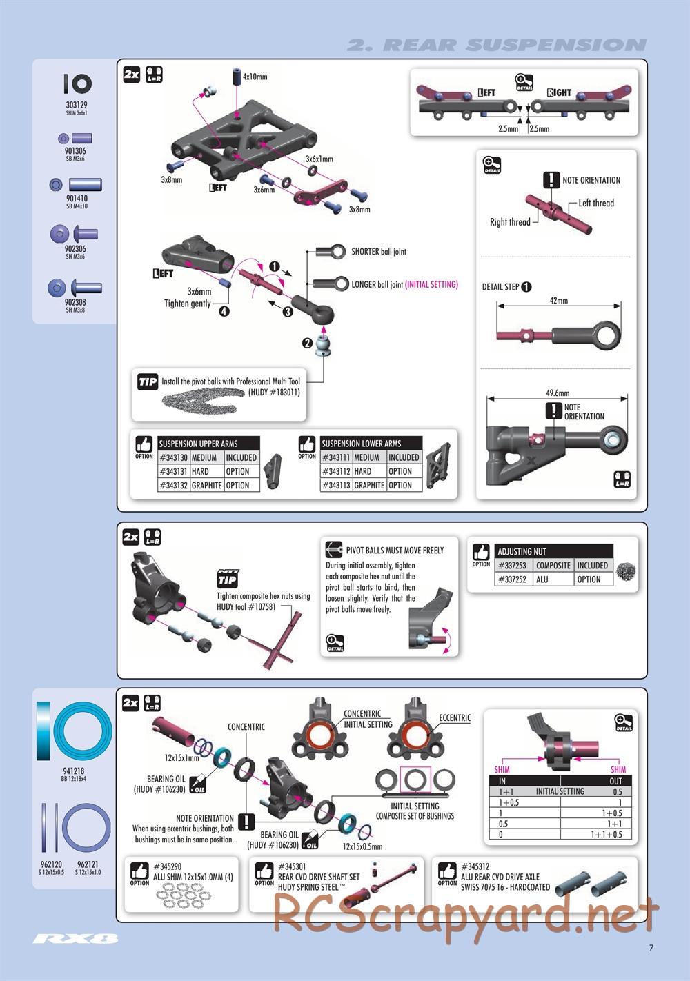 Xray - RX8E.2 2020 (RX8E'20) - Manual - Page 7