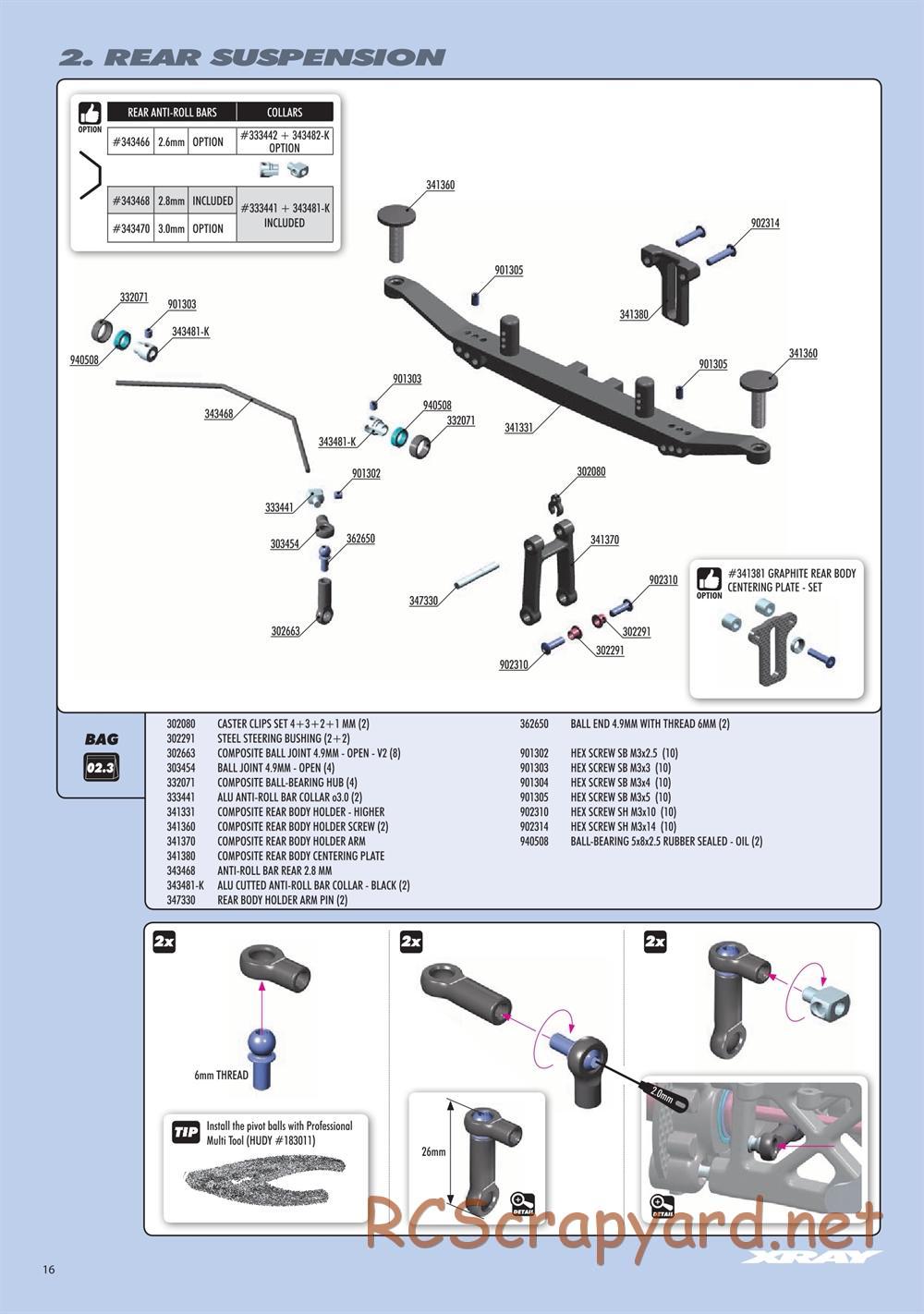 Xray - RX8E.2 2020 (RX8E'20) - Manual - Page 16