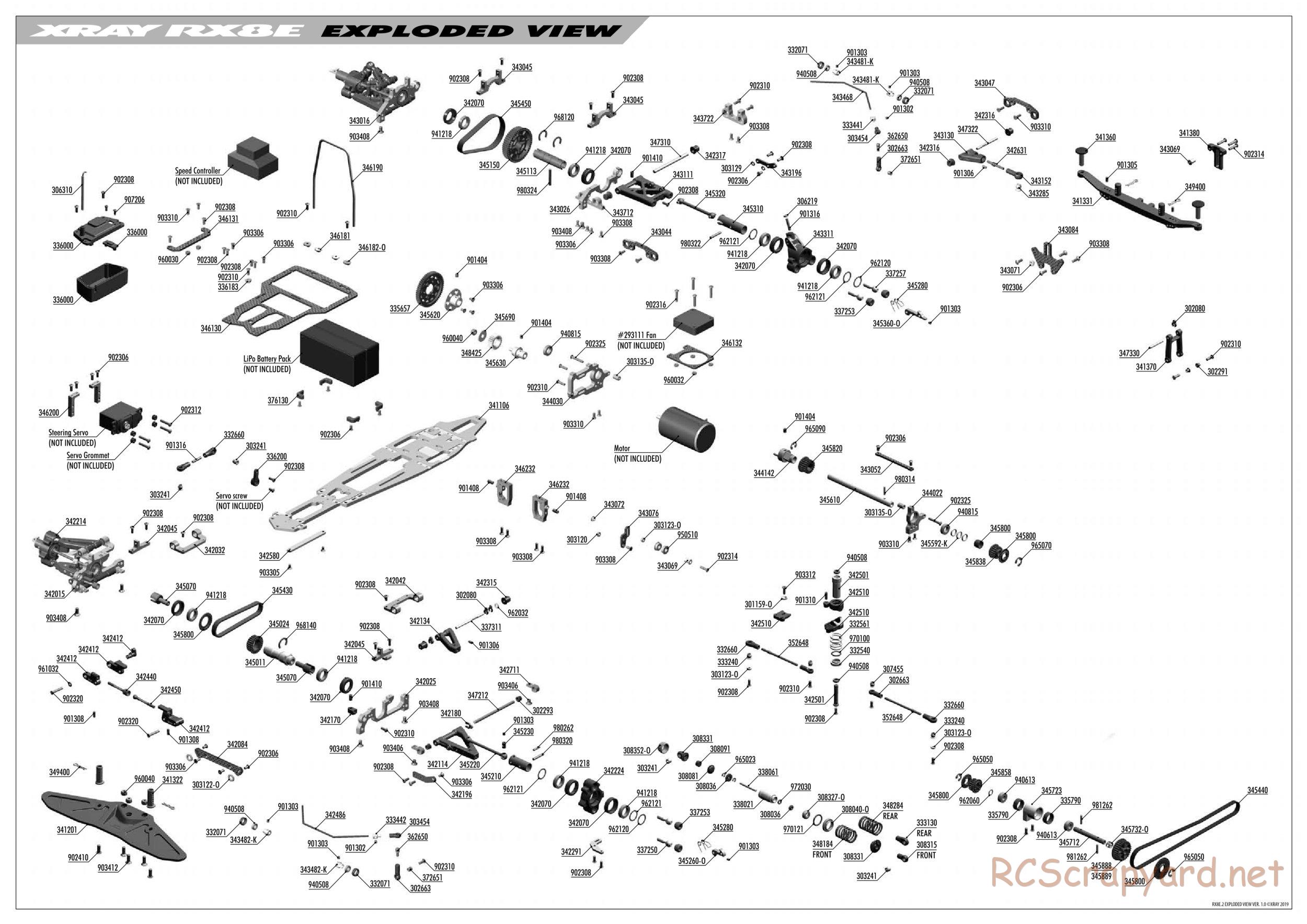 Xray - RX8E.2 2020 (RX8E'20) - Exploded View