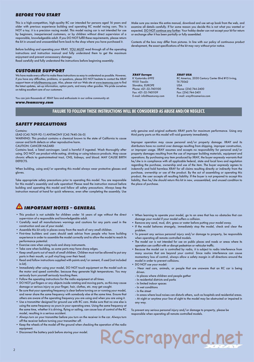 Xray - RX8E 2026 (RX8E'26) - Manual - Page 2