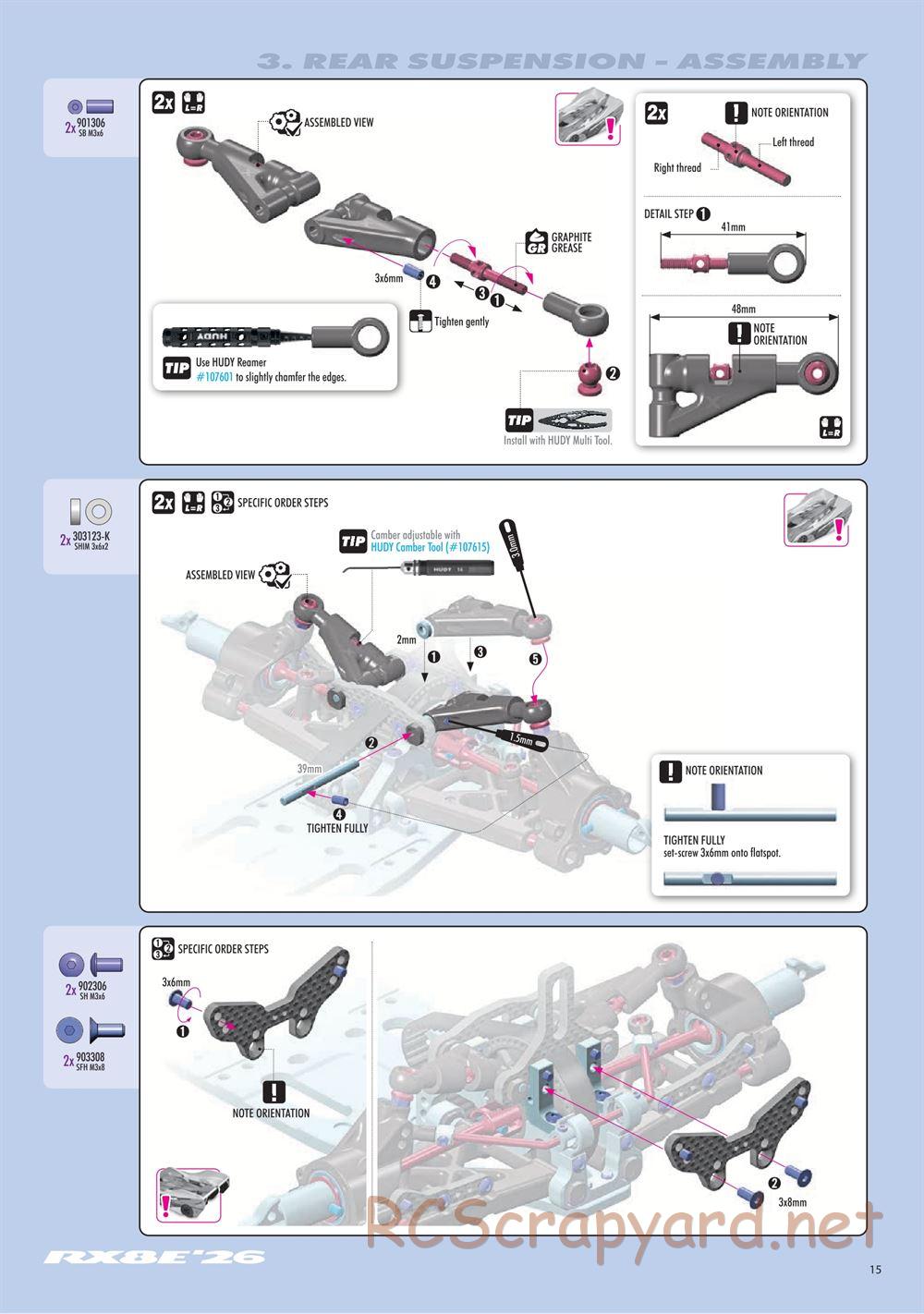 Xray - RX8E 2026 (RX8E'26) - Manual - Page 15