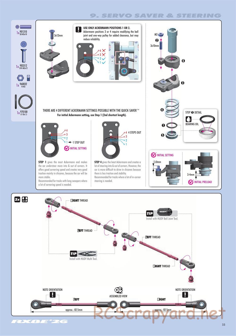Xray - RX8E 2026 (RX8E'26) - Manual - Page 33