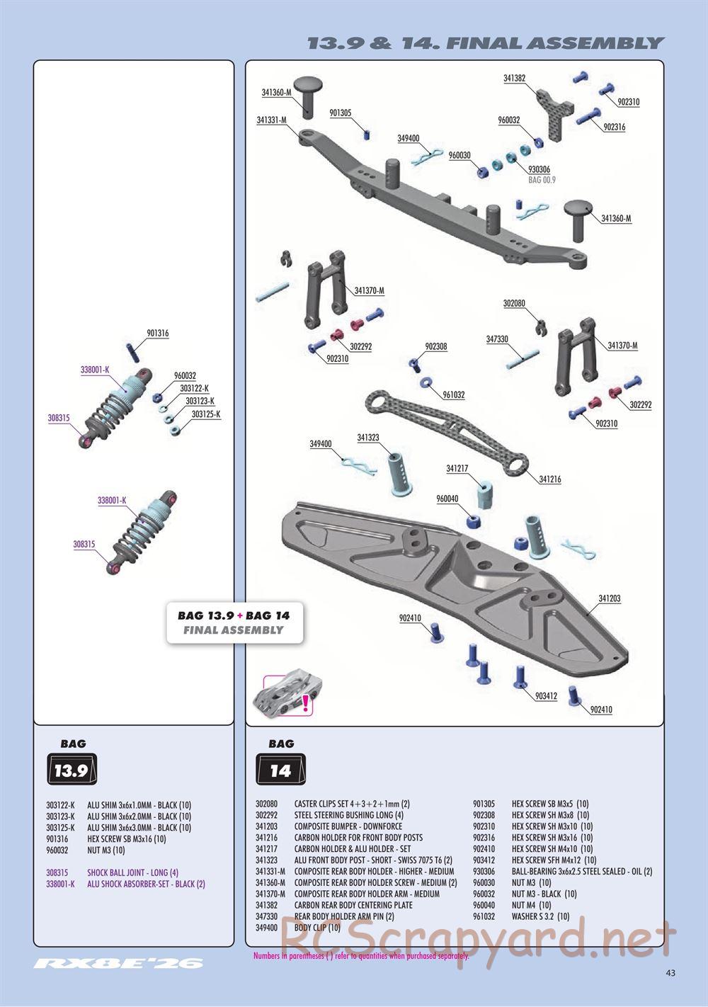Xray - RX8E 2026 (RX8E'26) - Manual - Page 43