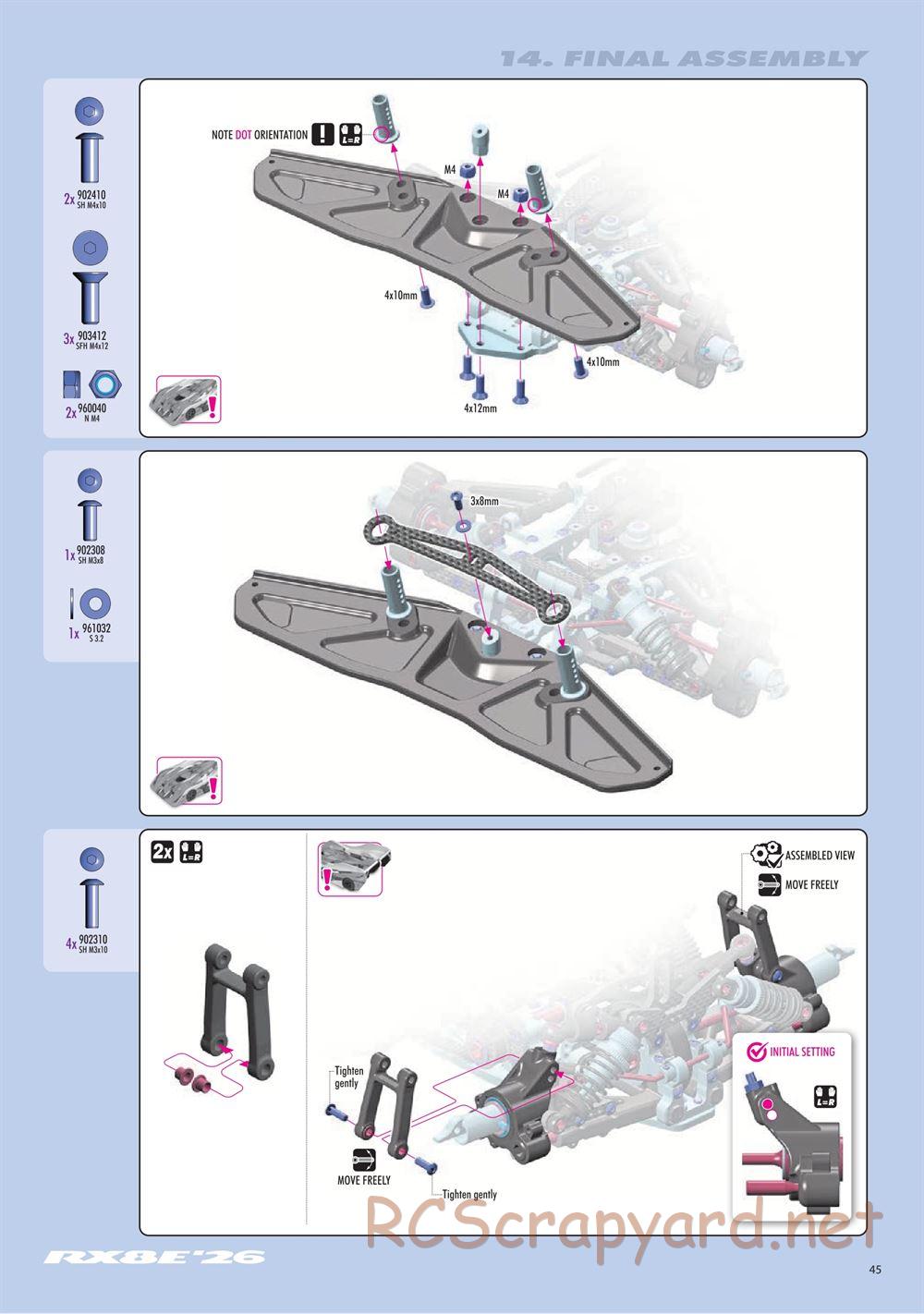 Xray - RX8E 2026 (RX8E'26) - Manual - Page 45