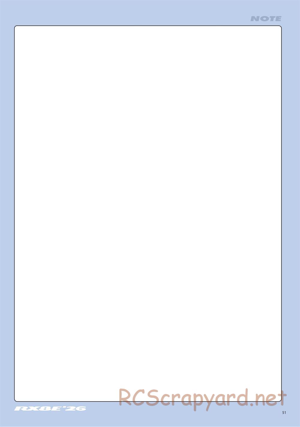 Xray - RX8E 2026 (RX8E'26) - Manual - Page 51