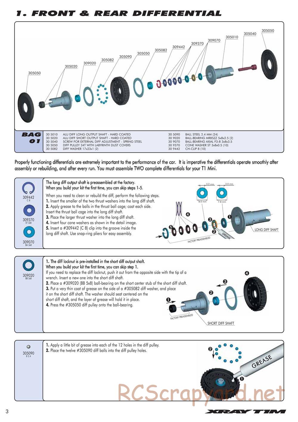 Xray - T1M Mini - Manual - Page 4