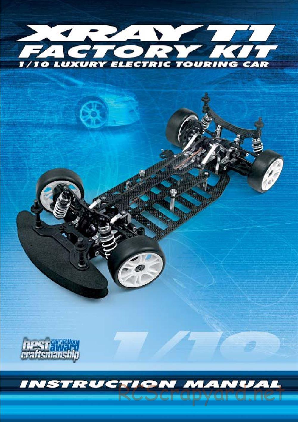 Xray - T1 Factory Kit 2004 / T1FK'04 - Manual - Page 1