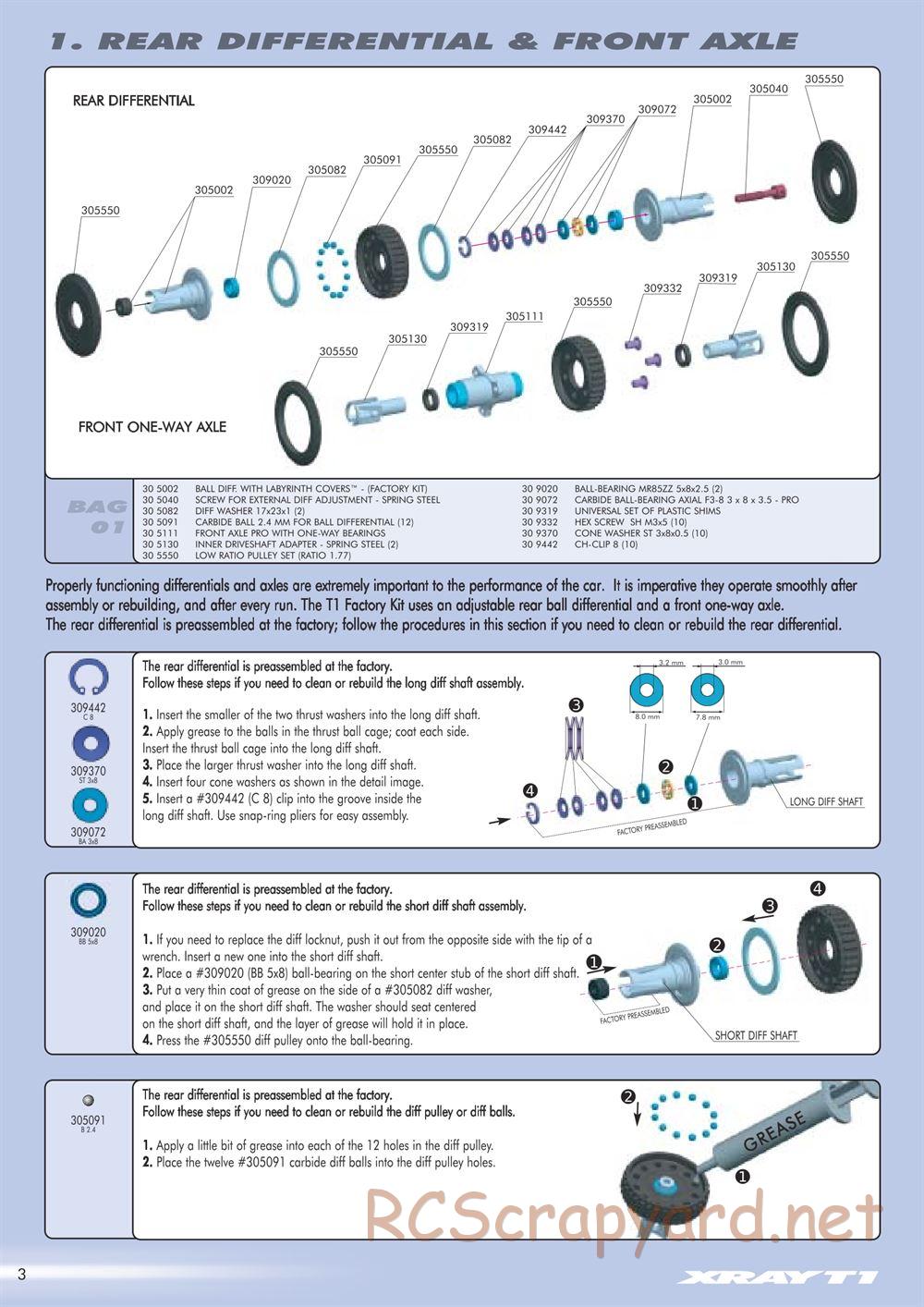 Xray - T1 Factory Kit 2004 / T1FK'04 - Manual - Page 4