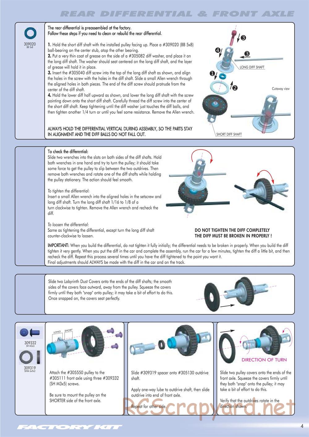 Xray - T1 Factory Kit 2004 / T1FK'04 - Manual - Page 5