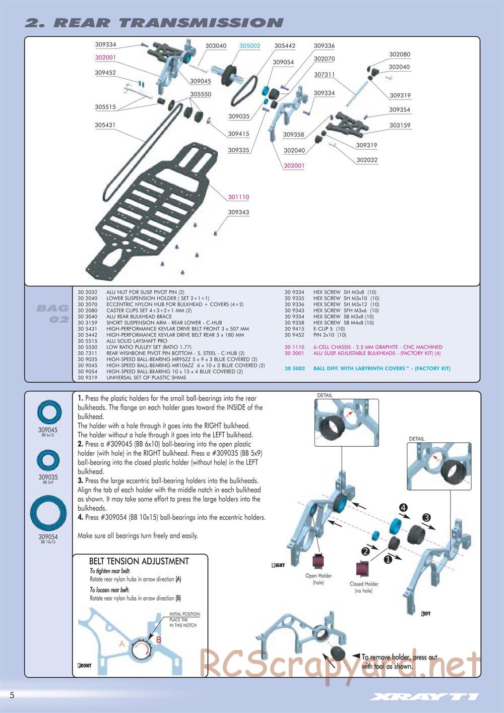 Xray - T1 Factory Kit 2004 / T1FK'04 - Manual - Page 6