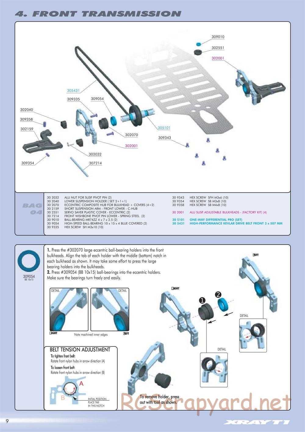 Xray - T1 Factory Kit 2004 / T1FK'04 - Manual - Page 10