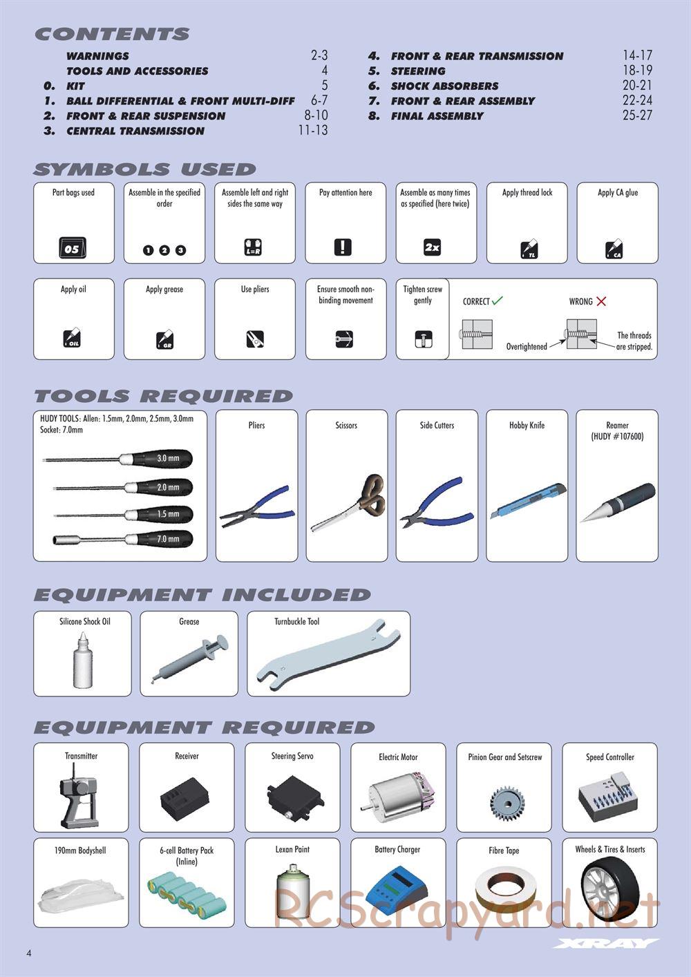 Xray - T2 007 US Foam-Spec - Manual - Page 4