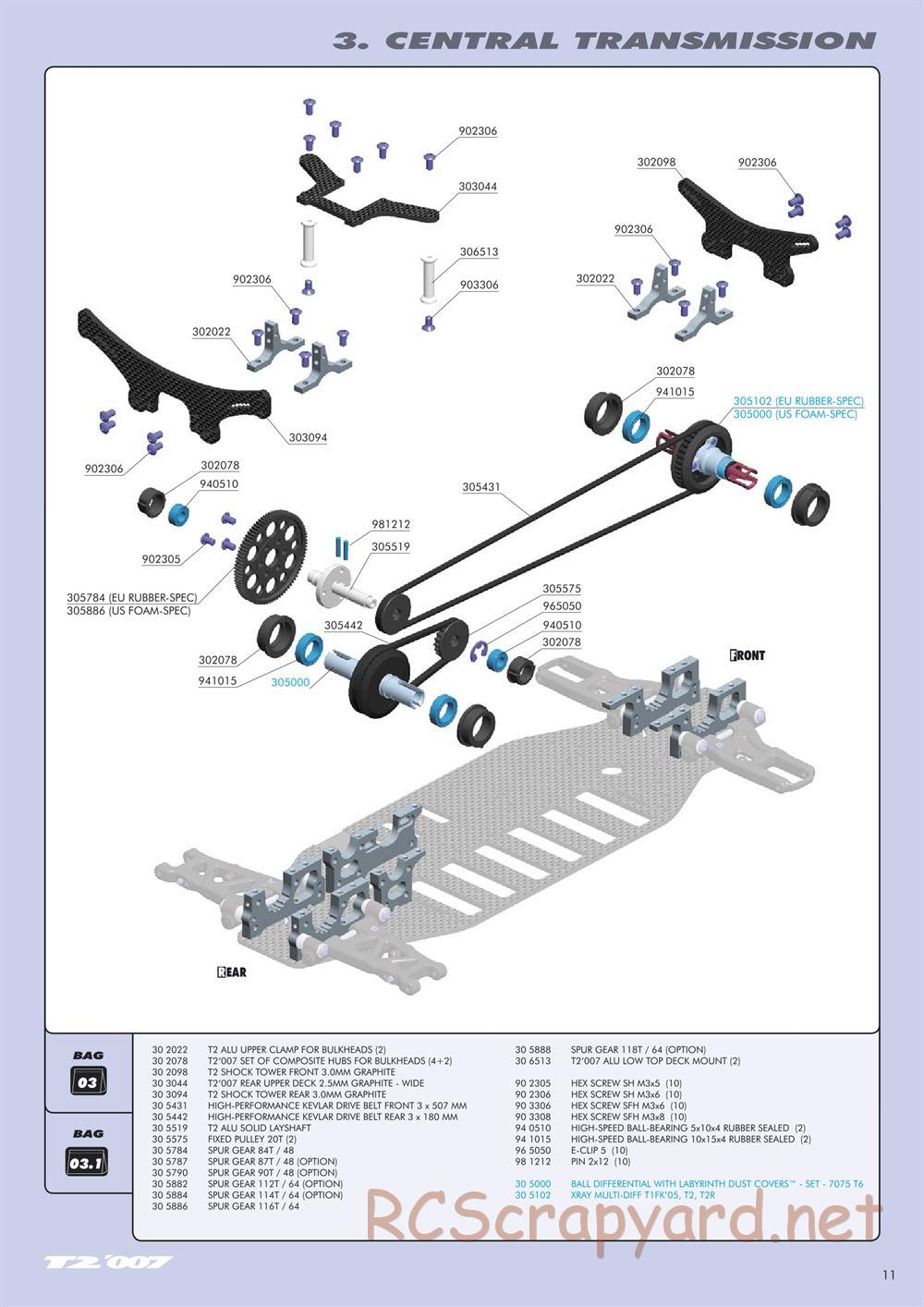 Xray - T2 007 US Foam-Spec - Manual - Page 11