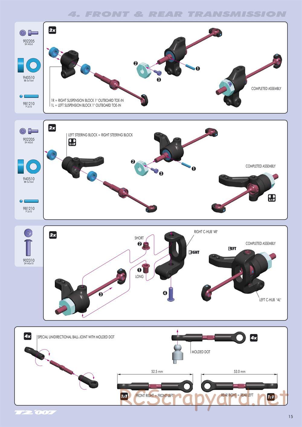 Xray - T2 007 US Foam-Spec - Manual - Page 15
