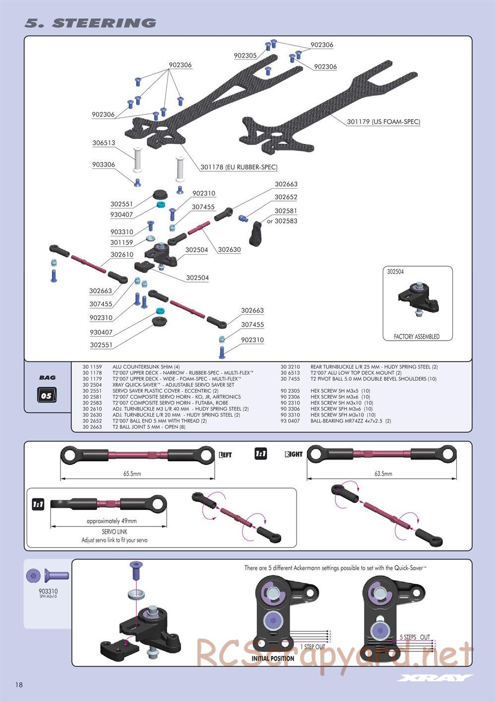 Xray - T2 007 US Foam-Spec - Manual - Page 18