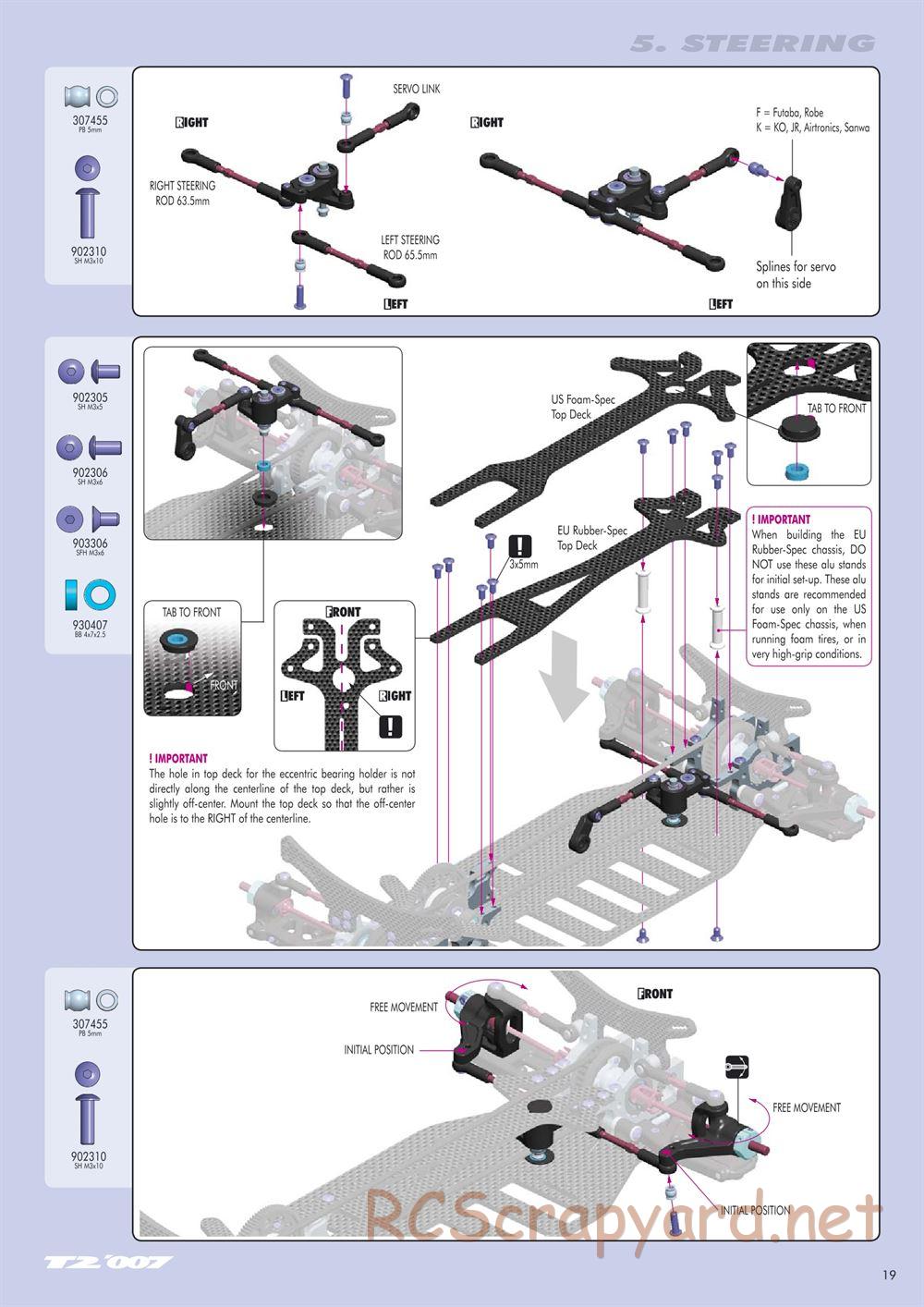 Xray - T2 007 US Foam-Spec - Manual - Page 19
