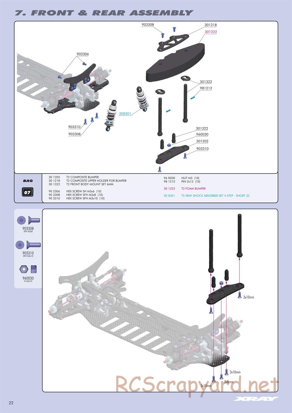 Xray - T2 007 US Foam-Spec - Manual - Page 22