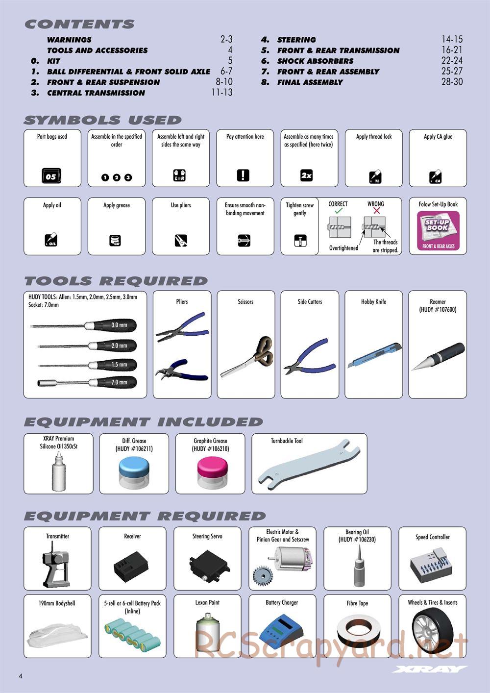 Xray - T2 008 EU Rubber-Spec 6-Cell Edition - Manual - Page 4