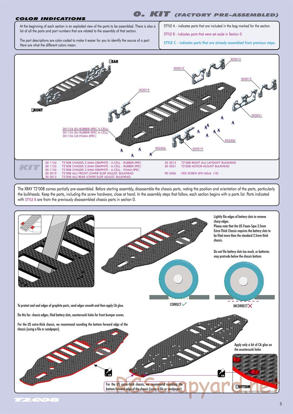 Xray - T2 008 EU Rubber-Spec 6-Cell Edition - Manual - Page 5
