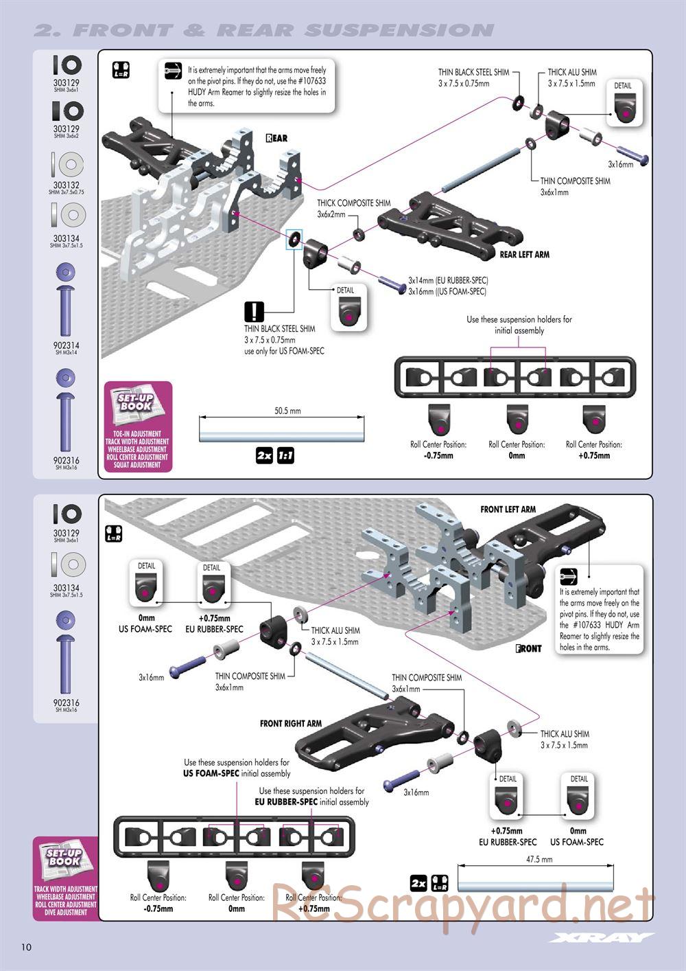 Xray - T2 008 EU Rubber-Spec 6-Cell Edition - Manual - Page 10