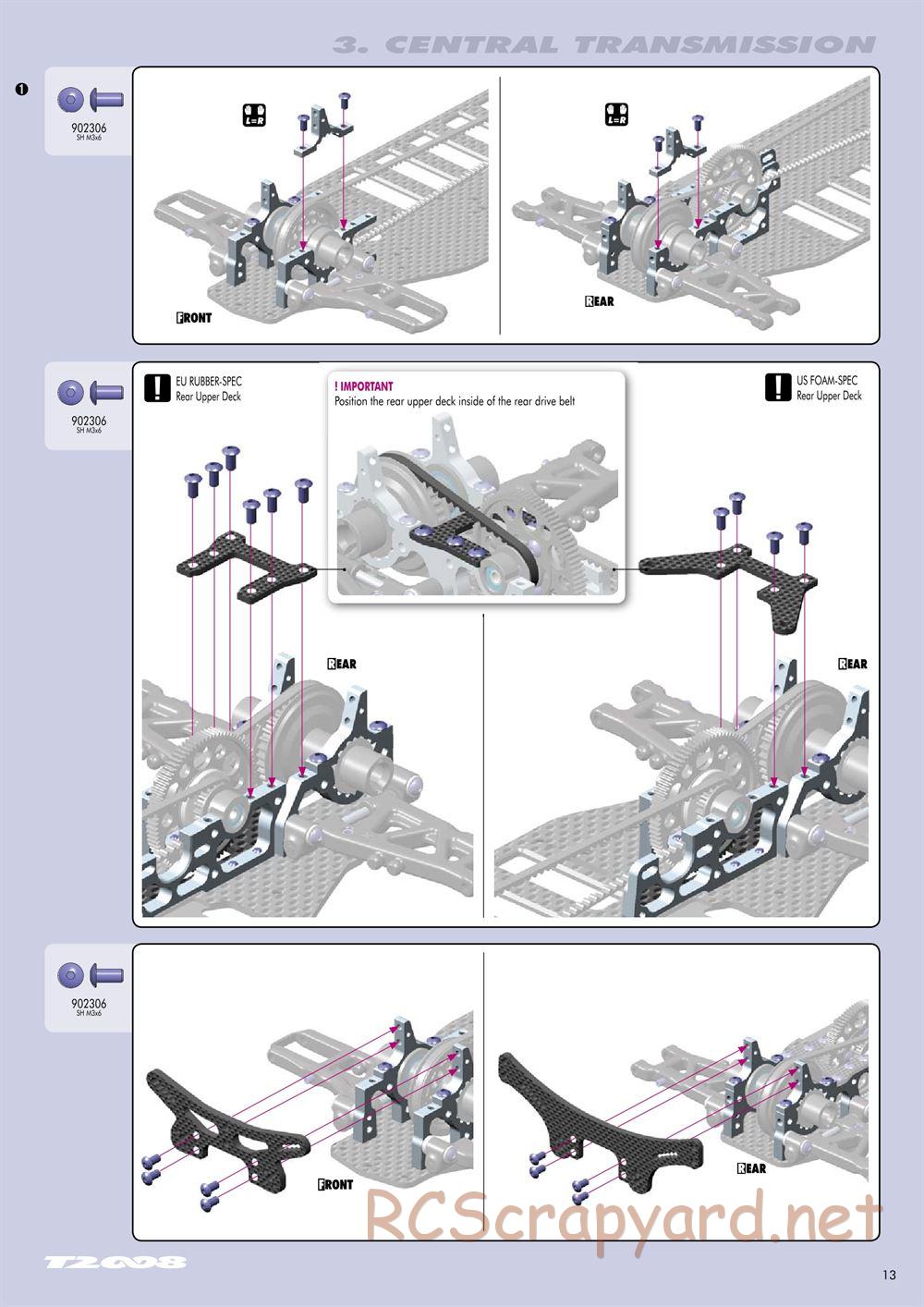 Xray - T2 008 EU Rubber-Spec 6-Cell Edition - Manual - Page 13