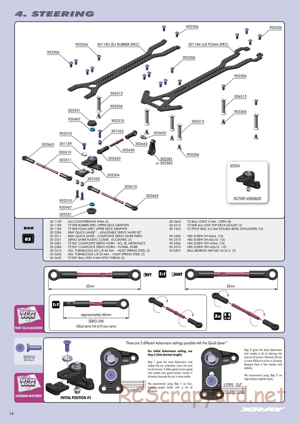 Xray - T2 008 EU Rubber-Spec 6-Cell Edition - Manual - Page 14