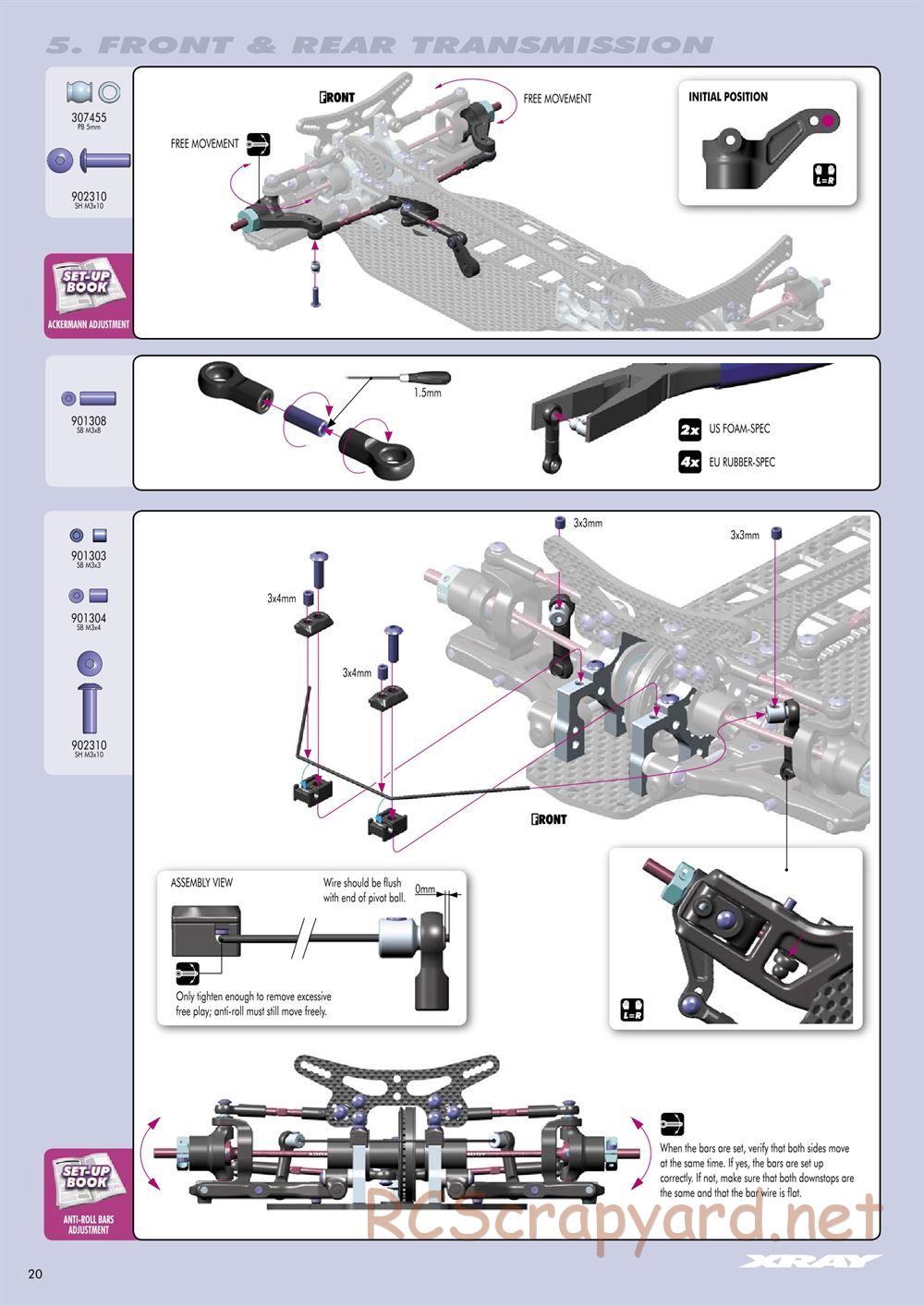 Xray - T2 008 EU Rubber-Spec 6-Cell Edition - Manual - Page 20