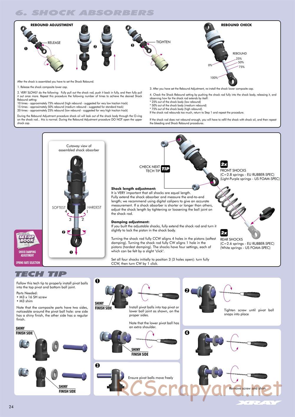 Xray - T2 008 EU Rubber-Spec 6-Cell Edition - Manual - Page 24