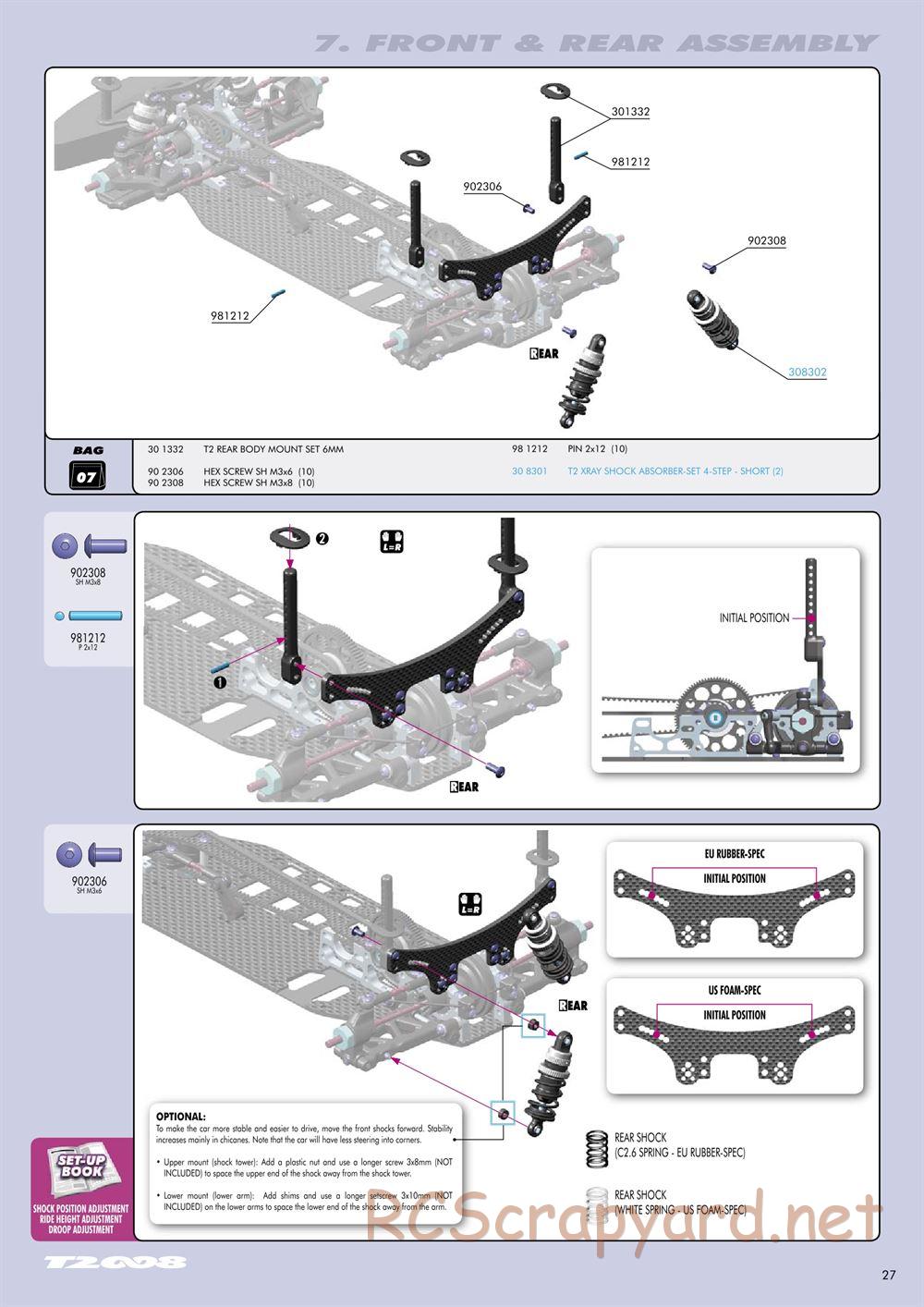 Xray - T2 008 EU Rubber-Spec 6-Cell Edition - Manual - Page 27