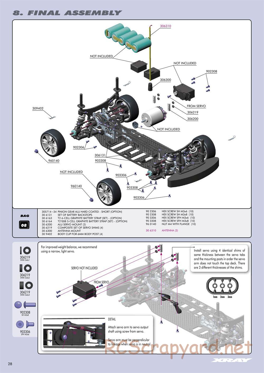 Xray - T2 008 EU Rubber-Spec 6-Cell Edition - Manual - Page 28