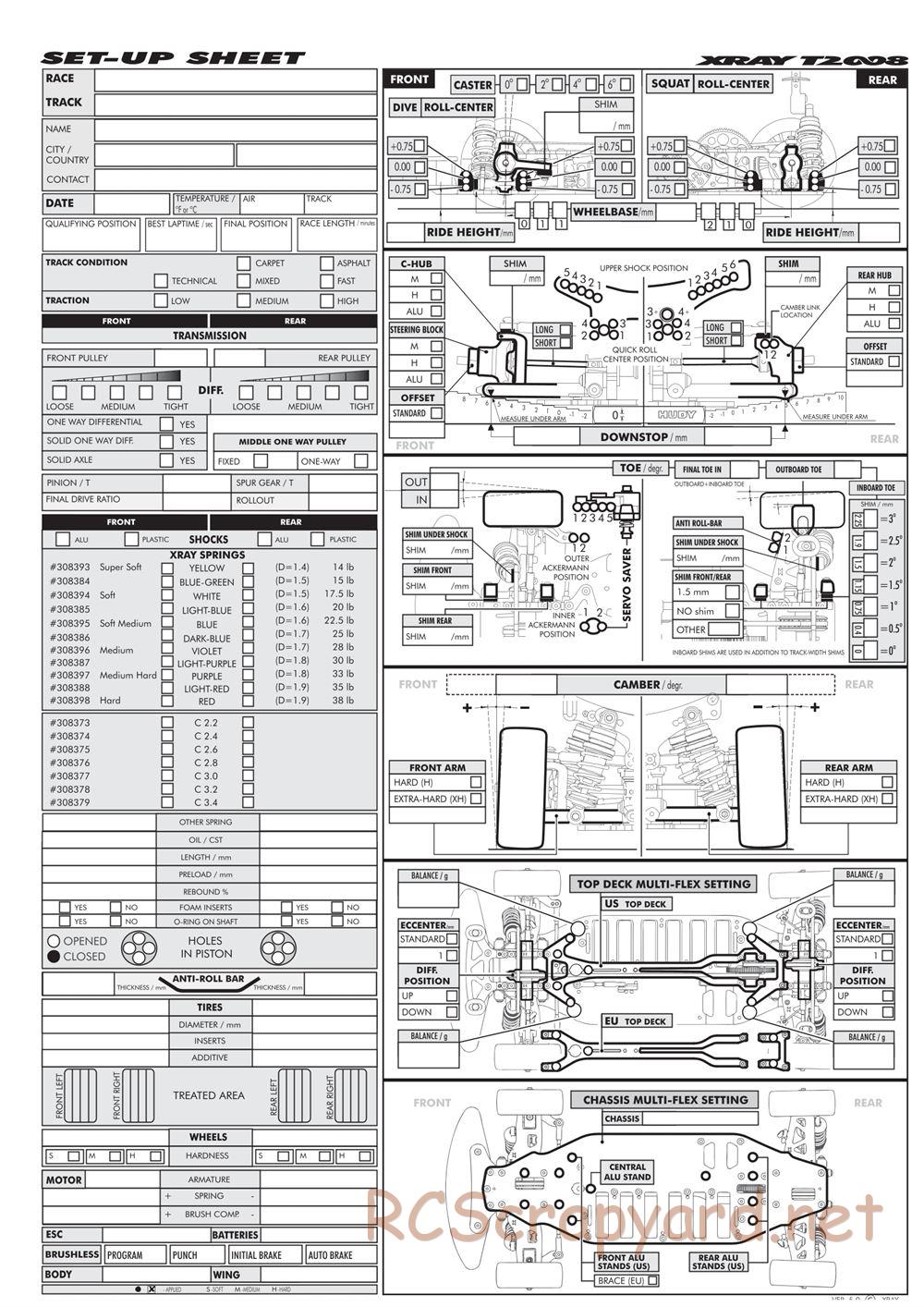 Xray - T2 008 EU Rubber-Spec 6-Cell Edition - Manual - Page 31