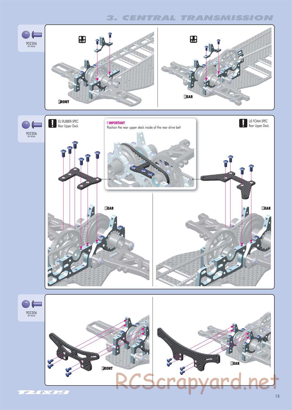 Xray - T2 009 EU Rubber-Spec 6-Cell Edition - Manual - Page 13