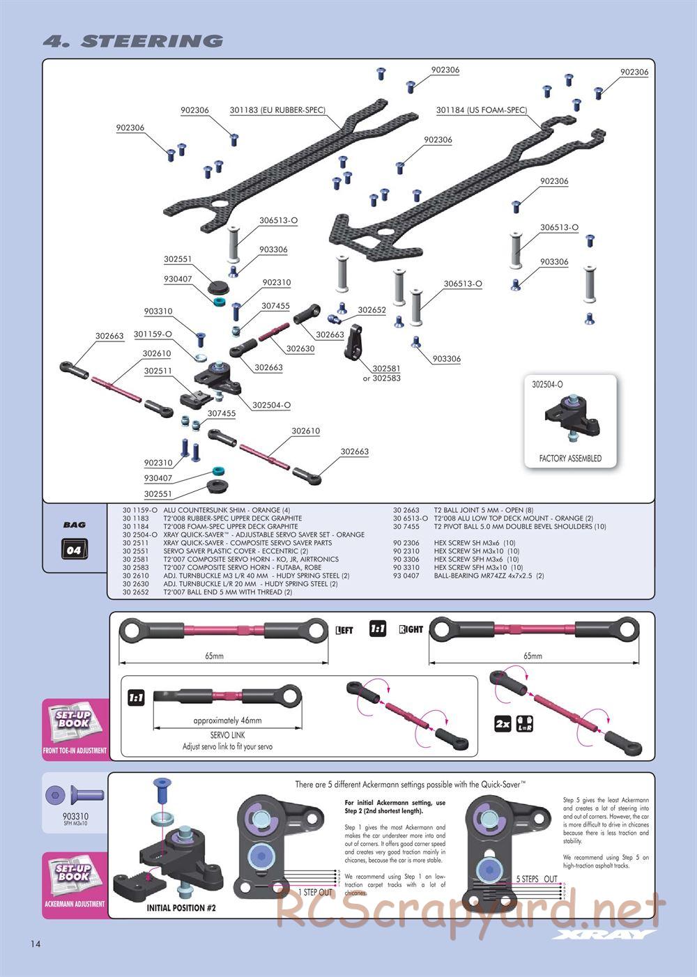 Xray - T2 009 EU Rubber-Spec 6-Cell Edition - Manual - Page 14