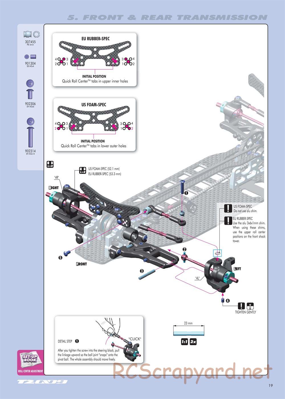 Xray - T2 009 EU Rubber-Spec 6-Cell Edition - Manual - Page 19