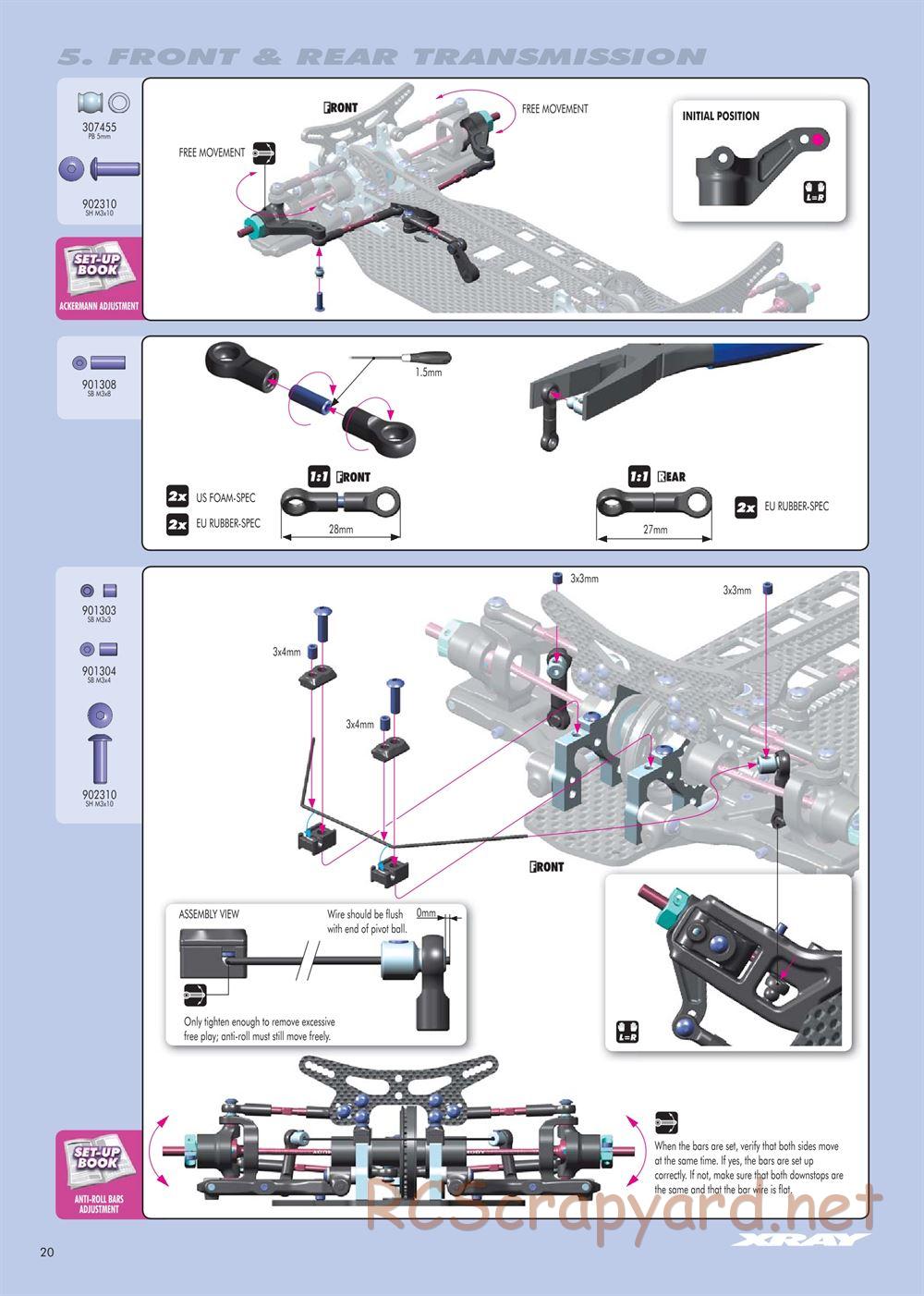 Xray - T2 009 EU Rubber-Spec 6-Cell Edition - Manual - Page 20
