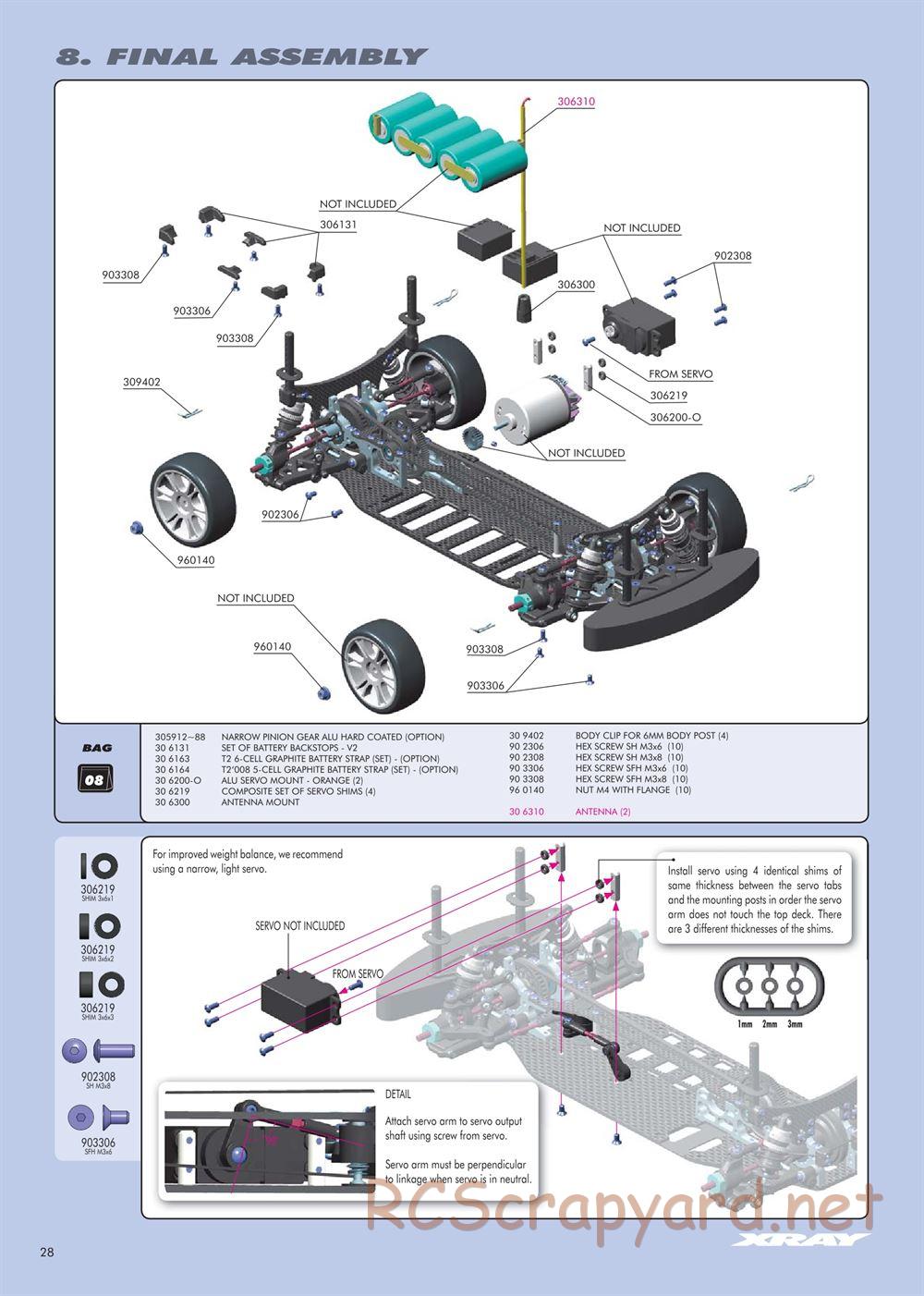 Xray - T2 009 EU Rubber-Spec 6-Cell Edition - Manual - Page 28