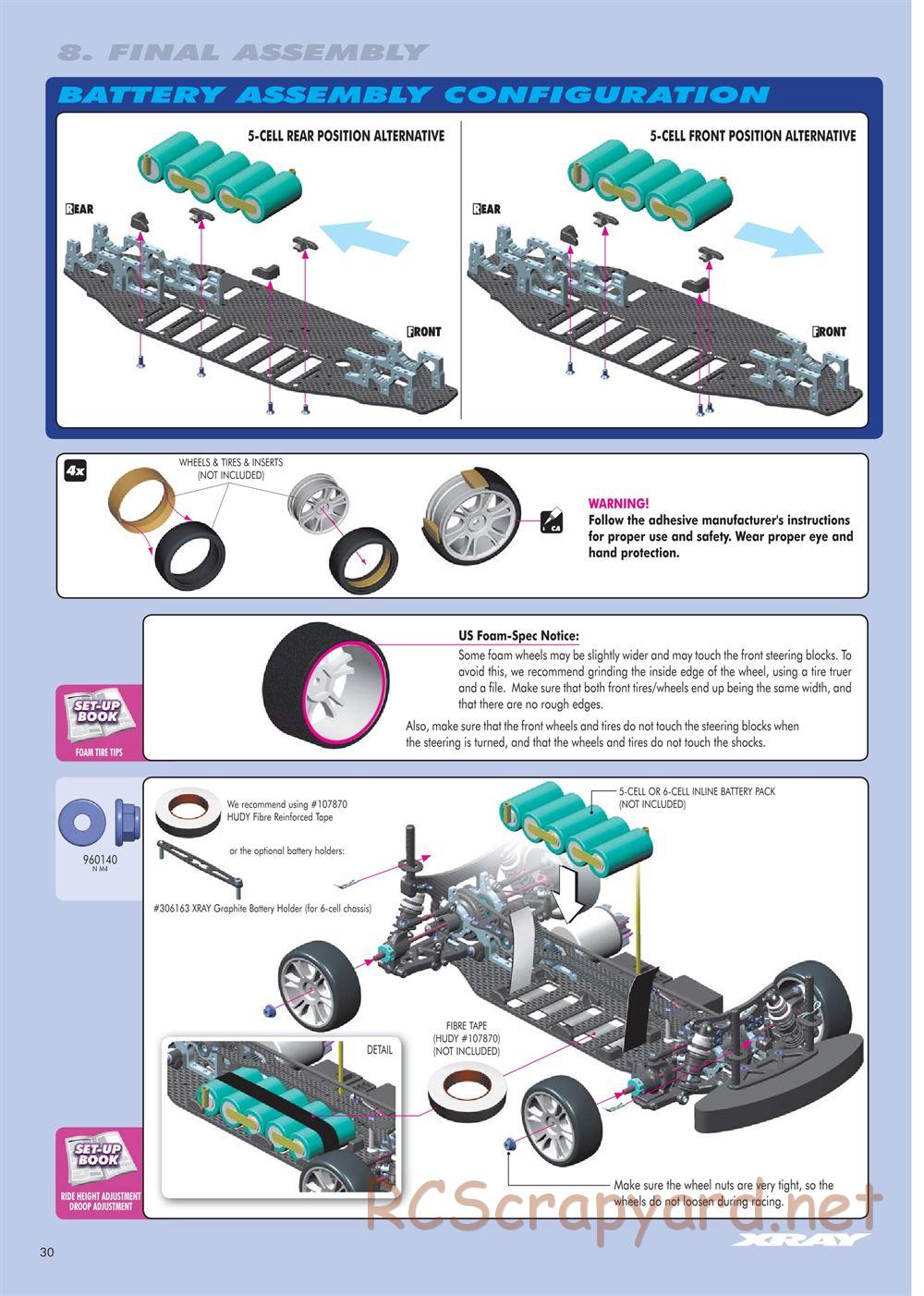 Xray - T2 009 EU Rubber-Spec 6-Cell Edition - Manual - Page 30
