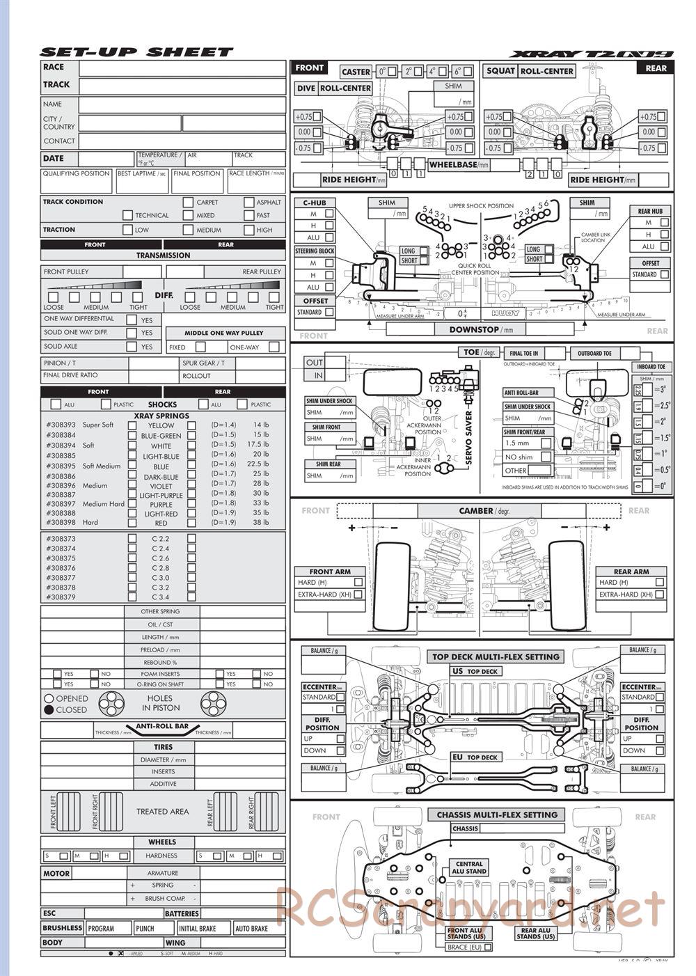 Xray - T2 009 EU Rubber-Spec 6-Cell Edition - Manual - Page 31