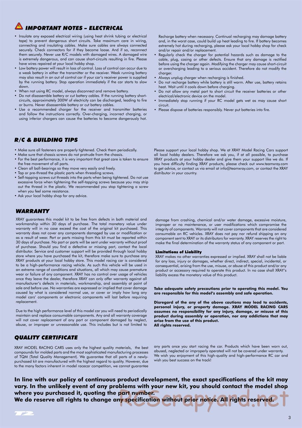 Xray - T2 - Manual - Page 3