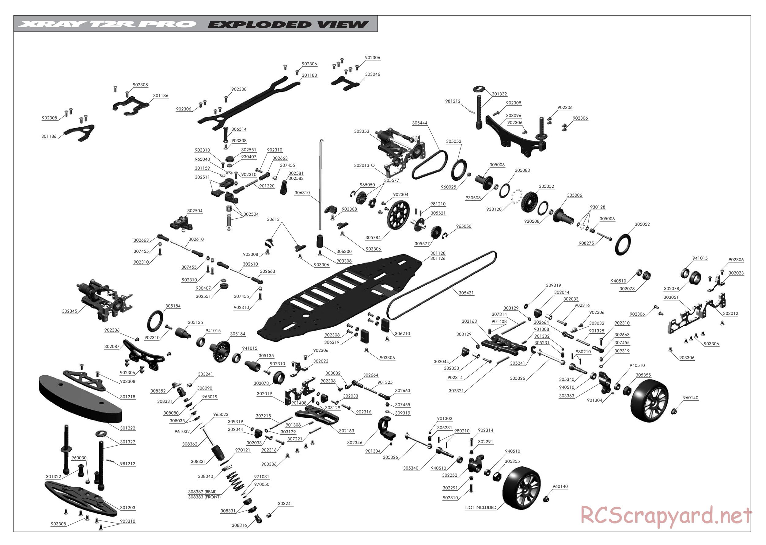 Xray - T2R Pro - Exploded View