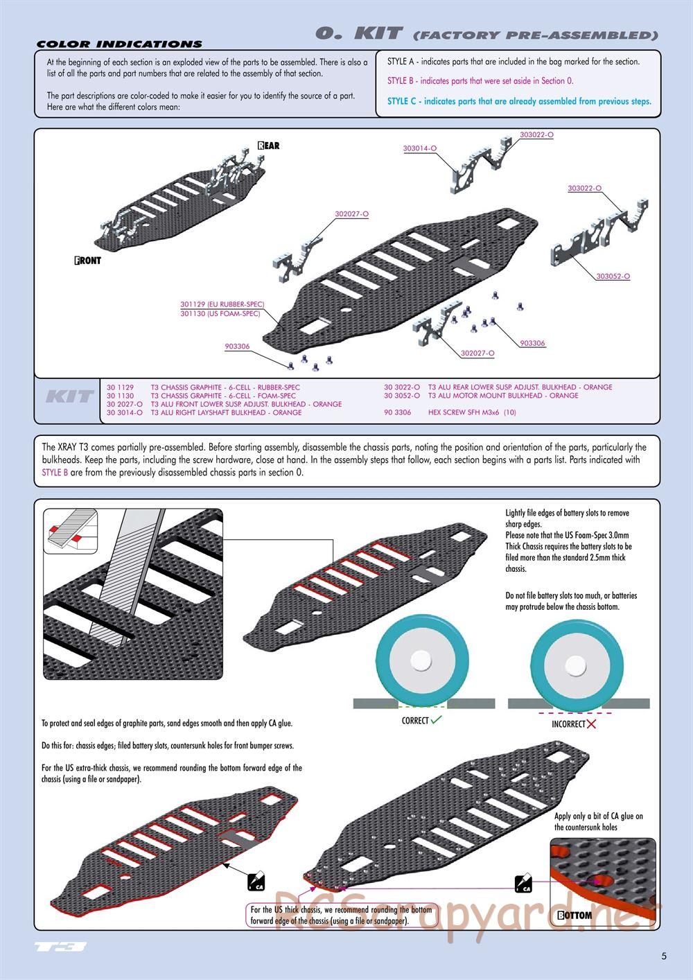 Xray - T3 US Foam-Spec Edition - Manual - Page 5