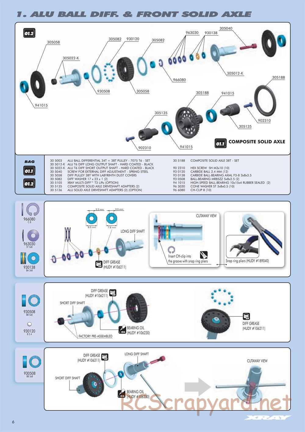 Xray - T3 2011 Specs (T3'11) - Manual - Page 6