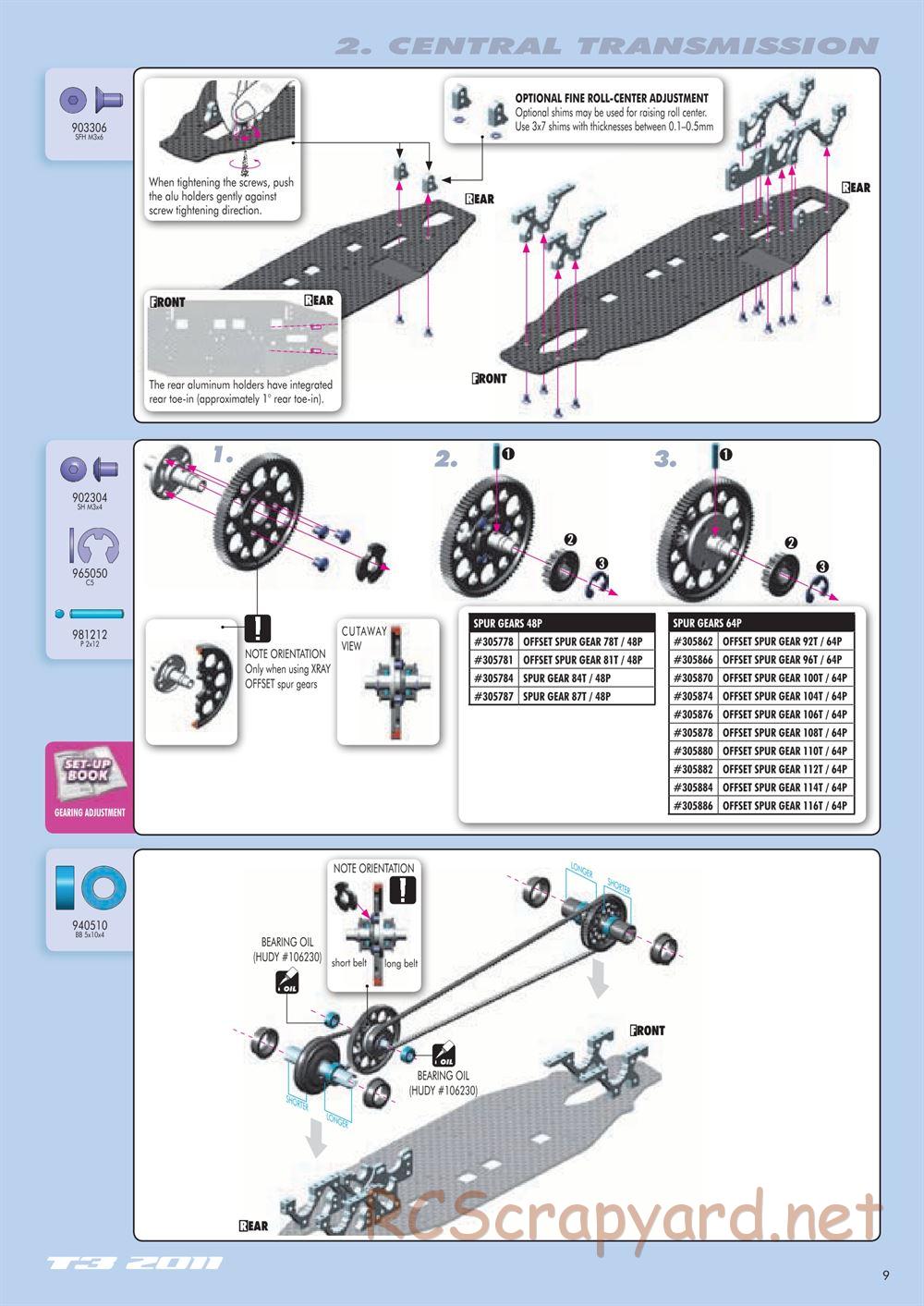 Xray - T3 2011 Specs (T3'11) - Manual - Page 9