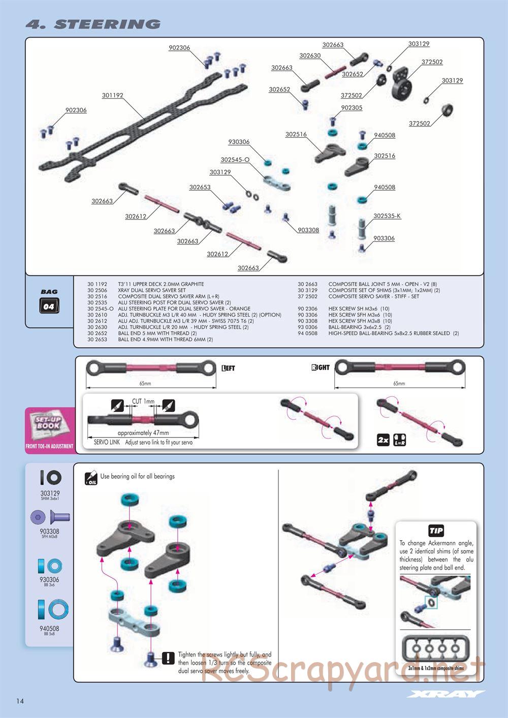 Xray - T3 2011 Specs (T3'11) - Manual - Page 14