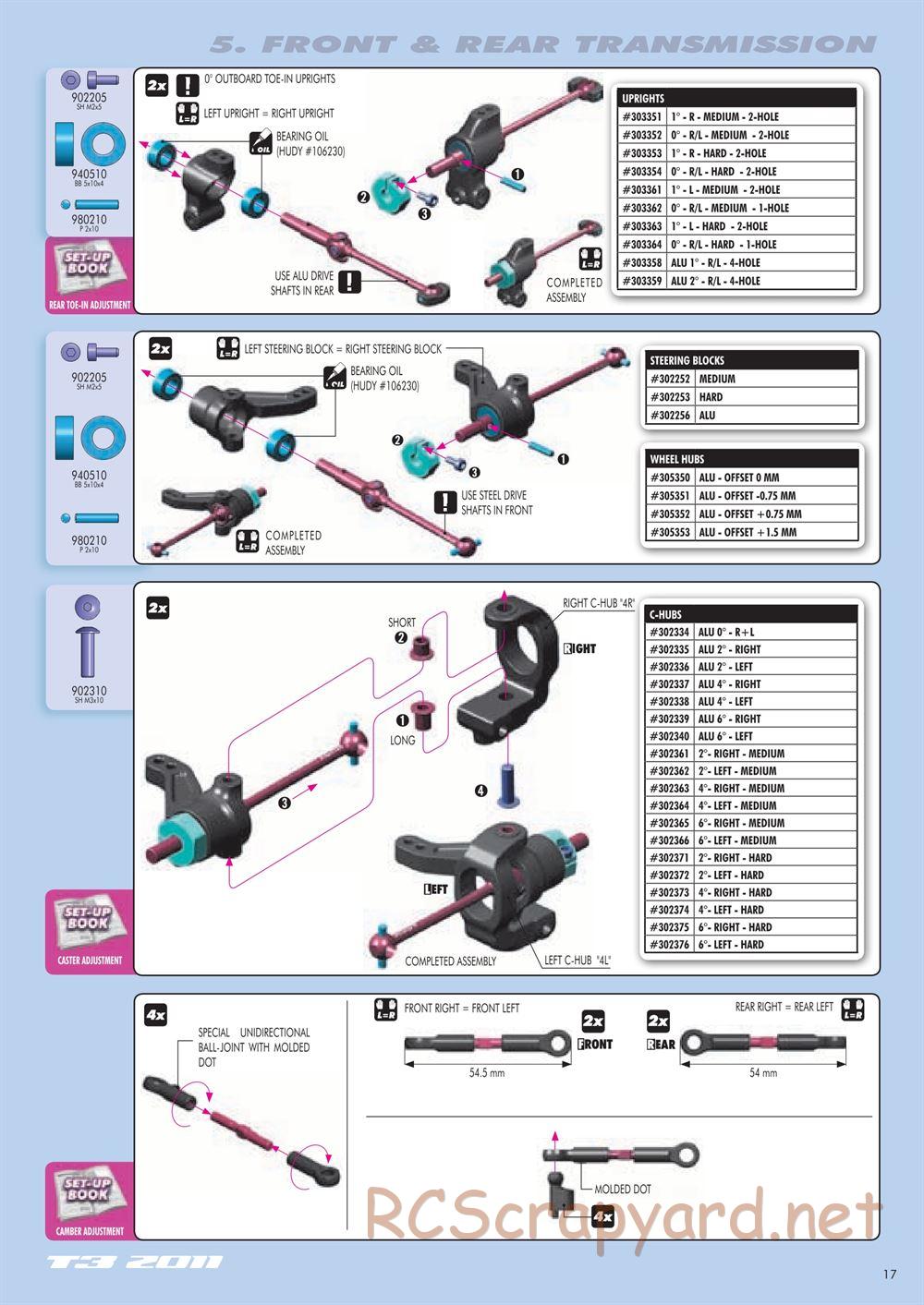 Xray - T3 2011 Specs (T3'11) - Manual - Page 17